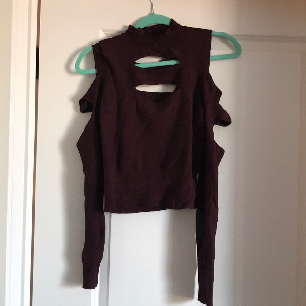Express Crop Top Cutout Sweater